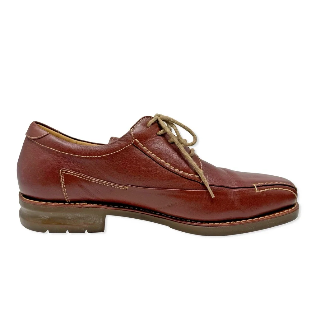 Sandro Moscoloni Vineyard Men’s Brown Leather Lace-Up Shoes 9.5D Brazil